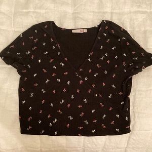 Black floral top